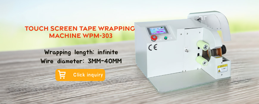 Ulepsz okablowanie za pomocą WPM-303 Touch Screen Tape Wrapping Machine! Ciesz się inteligentnymi sterowaniami, wszechstronnymi trybami i wysoką precyzją działania.