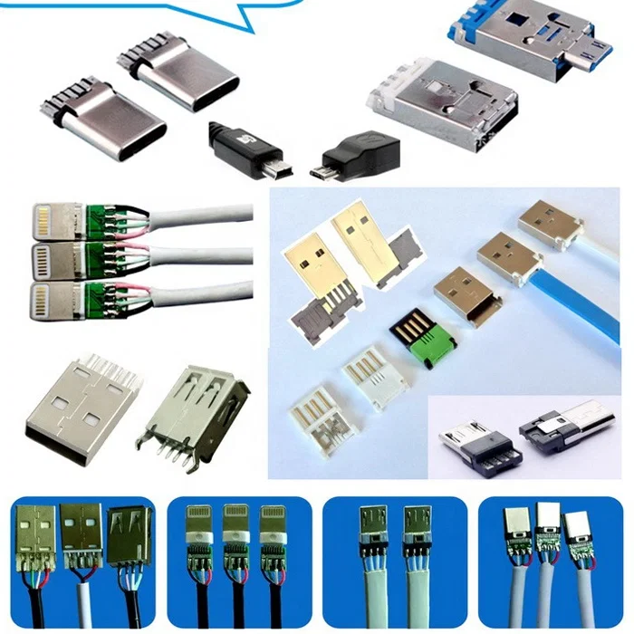 Półautomatyczne gniazdo USB, kable elektryczne, lutownica, maszyna do produkcji przewodów USB, spawaczka TinPcb/LED/robot
