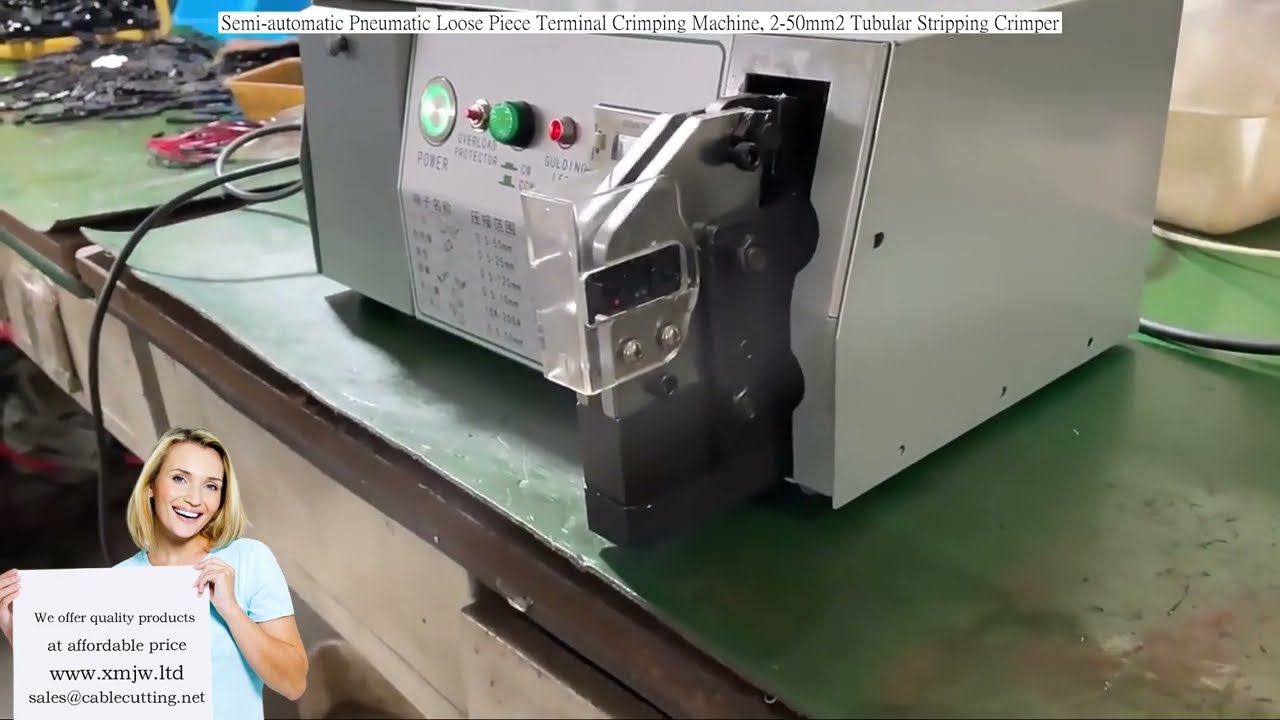 Półautomatyczna pneumatyczna zaciskarka do luźnych końcówek, 2-50mm2, do rurkowych końcówek