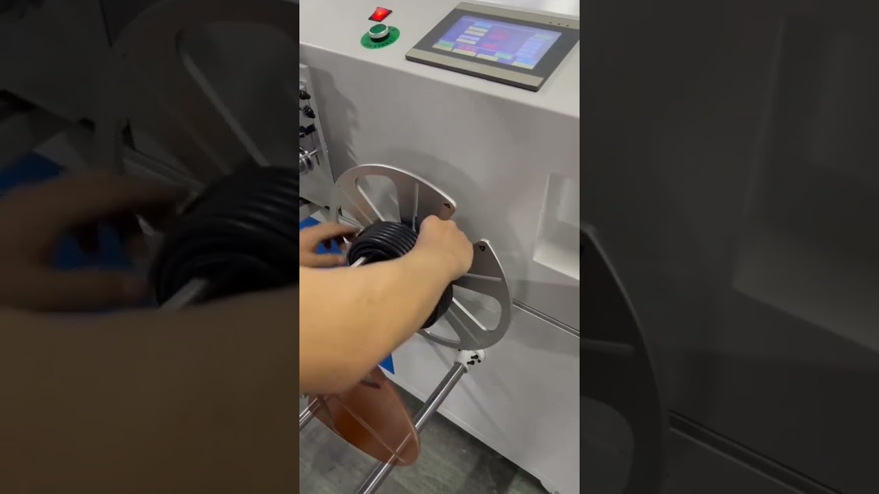 Automatyczne liczenie, cięcie i zwijanie kabli z funkcją wiązania – maszyna do automatyzacji #maszyna #fabryka