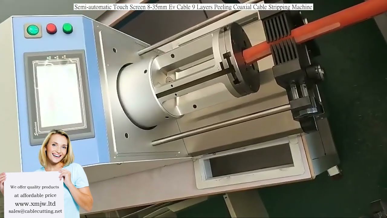 Półautomatyczna maszyna do zdejmowania izolacji z kabli EV 8-35mm i koncentrycznych 9-warstwowych z ekranem dotykowym