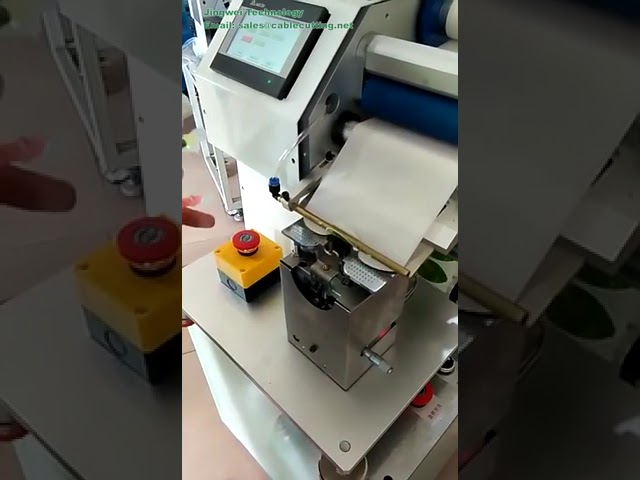 Półautomatyczna maszyna do etykietowania kabli i składania | Etykieciarka przewodów