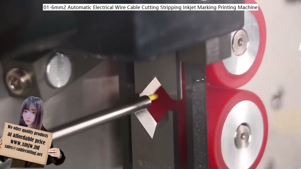 Automatyczna maszyna do cięcia, zdejmowania izolacji i znakowania atramentowego kabli elektrycznych 6mm²