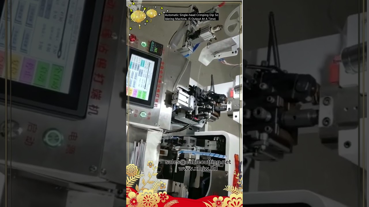 Automatyczna jednogłowicowa maszyna do zaciskania i lutowania zanurzeniowego – 5 wyjść na cykl