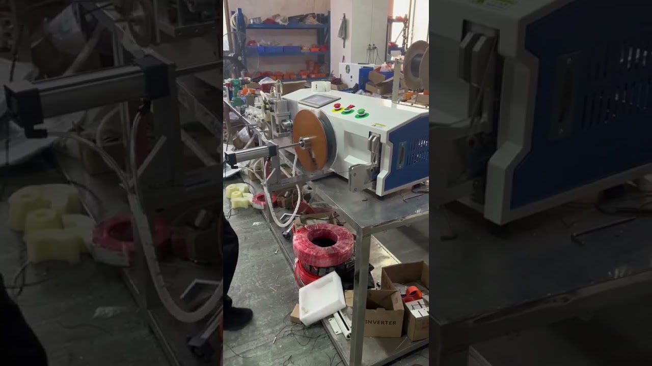 Wydajna maszyna do zwijania drutu z precyzyjnym odmierzaniem i równomiernym nawijaniem | Automatyka fabryczna #fabryka #maszyna
